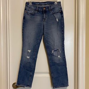 Boyfriend Style Straight Distressed Jeans